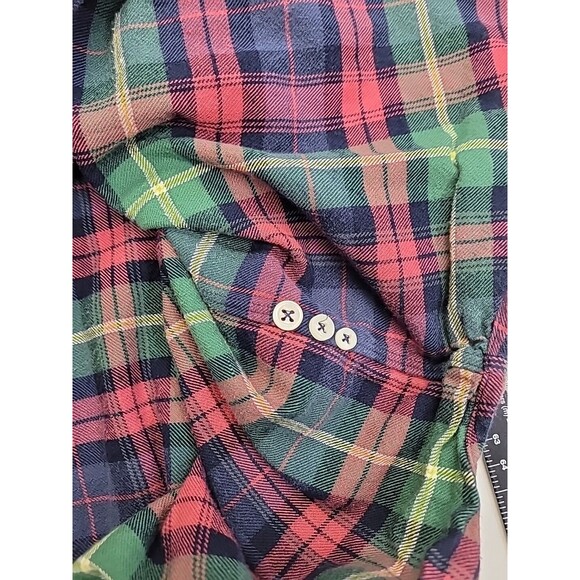 VINTAGE Polo Ralph Lauren Flannel Shirt Mens XL Plaid Green Blue Red RL 90s Long - Picture 4 of 8